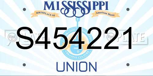 S454221 Mississippi License Plate