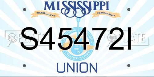 S45472I Mississippi License Plate