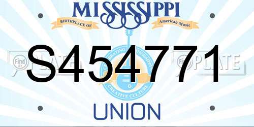 S454771 Mississippi License Plate