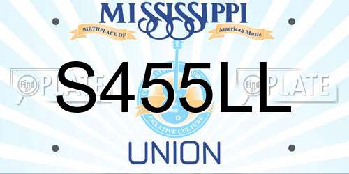 S455LL Mississippi License Plate