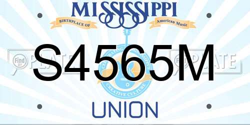 S4565M Mississippi License Plate