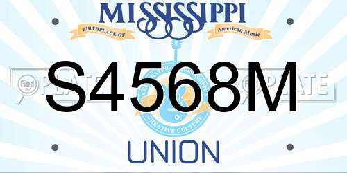 S4568M Mississippi License Plate
