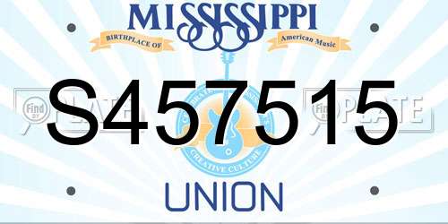 S457515 Mississippi License Plate