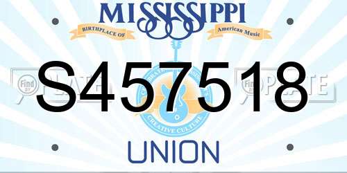 S457518 Mississippi License Plate