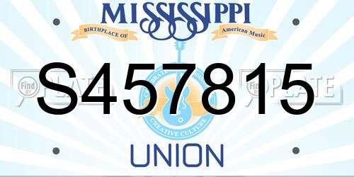 S457815 Mississippi License Plate