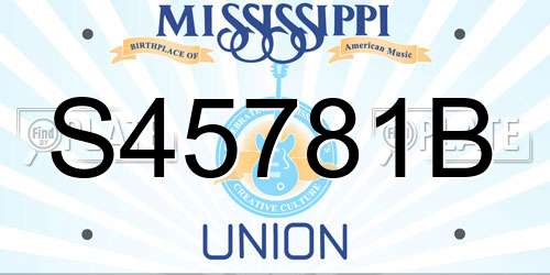S45781B Mississippi License Plate