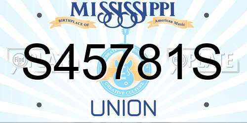 S45781S Mississippi License Plate