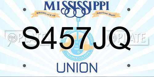 S457JQ Mississippi License Plate