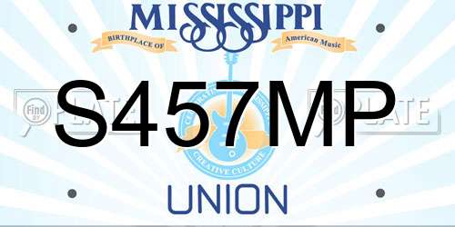 S457MP Mississippi License Plate