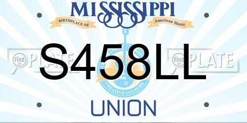 S458LL Mississippi License Plate