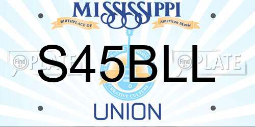 S45BLL Mississippi License Plate