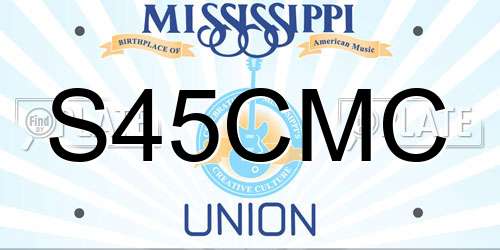 S45CMC Mississippi License Plate
