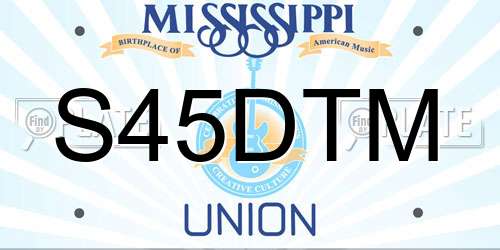 S45DTM Mississippi License Plate