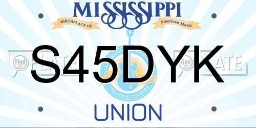 S45DYK Mississippi License Plate