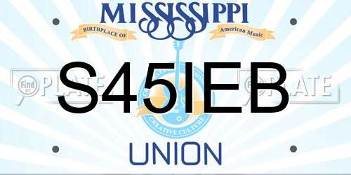S45IEB Mississippi License Plate