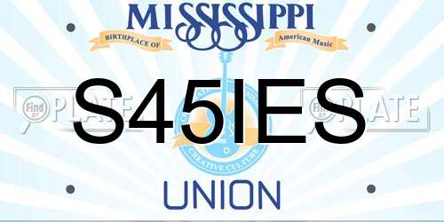 S45IES Mississippi License Plate