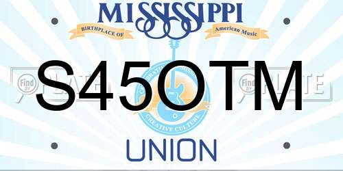 S45OTM Mississippi License Plate
