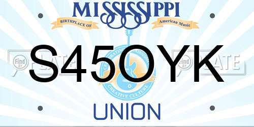 S45OYK Mississippi License Plate