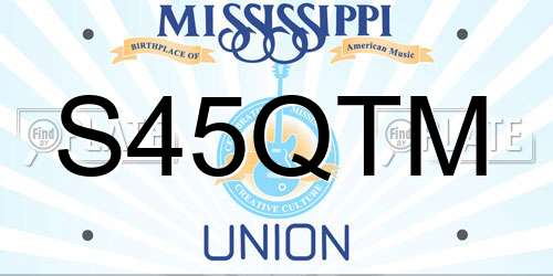 S45QTM Mississippi License Plate