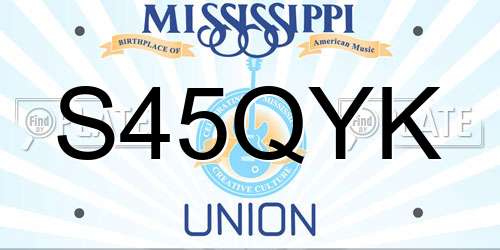 S45QYK Mississippi License Plate