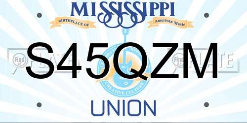 S45QZM Mississippi License Plate
