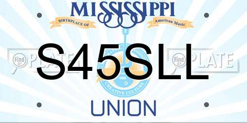S45SLL Mississippi License Plate