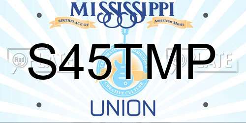 S45TMP Mississippi License Plate