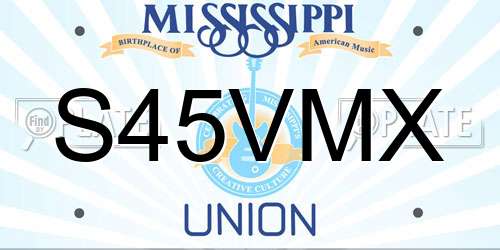 S45VMX Mississippi License Plate