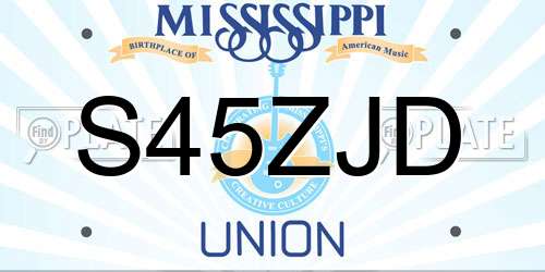 S45ZJD Mississippi License Plate