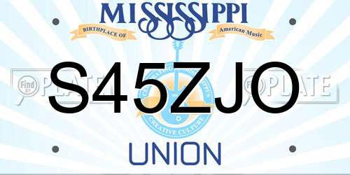 S45ZJO Mississippi License Plate
