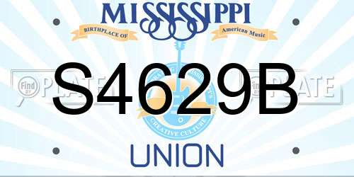 S4629B Mississippi License Plate