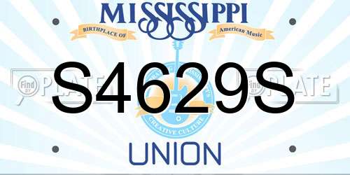 S4629S Mississippi License Plate