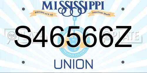 S46566Z Mississippi License Plate