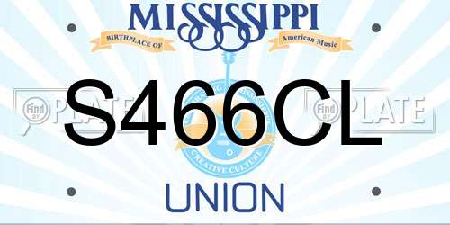 S466CL Mississippi License Plate