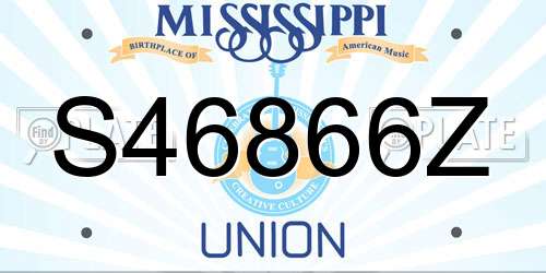 S46866Z Mississippi License Plate