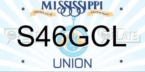 S46GCL Mississippi License Plate