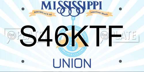 S46KTF Mississippi License Plate
