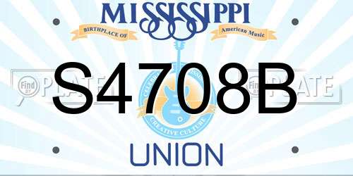 S4708B Mississippi License Plate