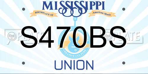 S470BS Mississippi License Plate