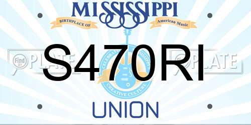 S470RI Mississippi License Plate
