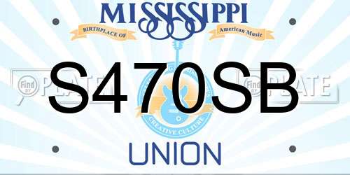 S470SB Mississippi License Plate
