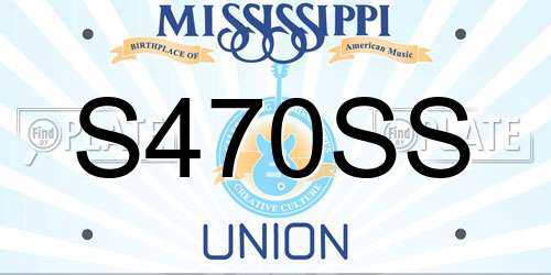S470SS Mississippi License Plate