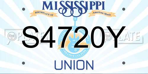S4720Y Mississippi License Plate