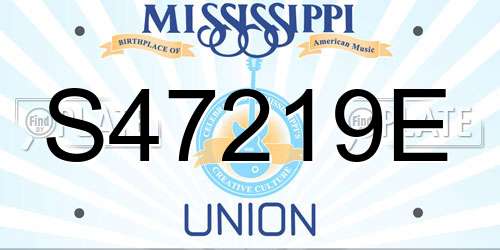 S47219E Mississippi License Plate