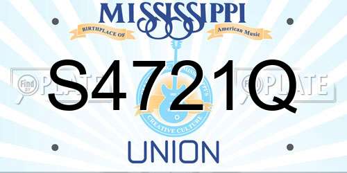 S4721Q Mississippi License Plate