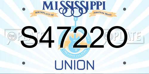 S4722O Mississippi License Plate