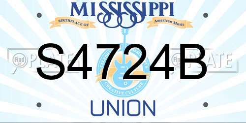 S4724B Mississippi License Plate