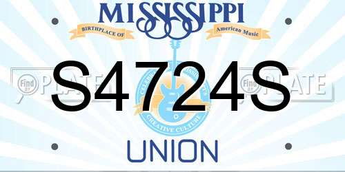S4724S Mississippi License Plate