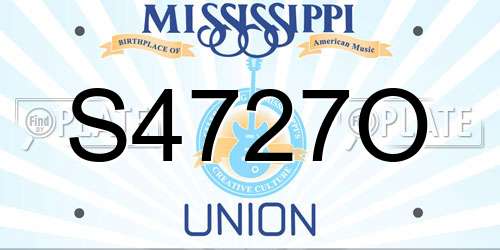 S4727O Mississippi License Plate