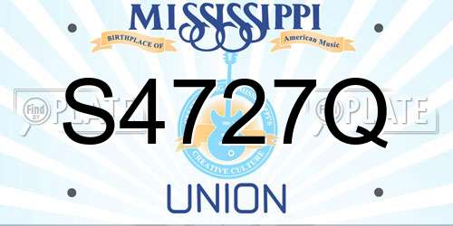S4727Q Mississippi License Plate